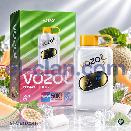 Vozol Star Click 50K Super Cool Love777 Disposable  كانتلوب باشون فروت نعناع ساقع