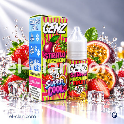 GENZ Super Cool SaltNic Straw Passion Fruit فراولة باشون فروت ساقع