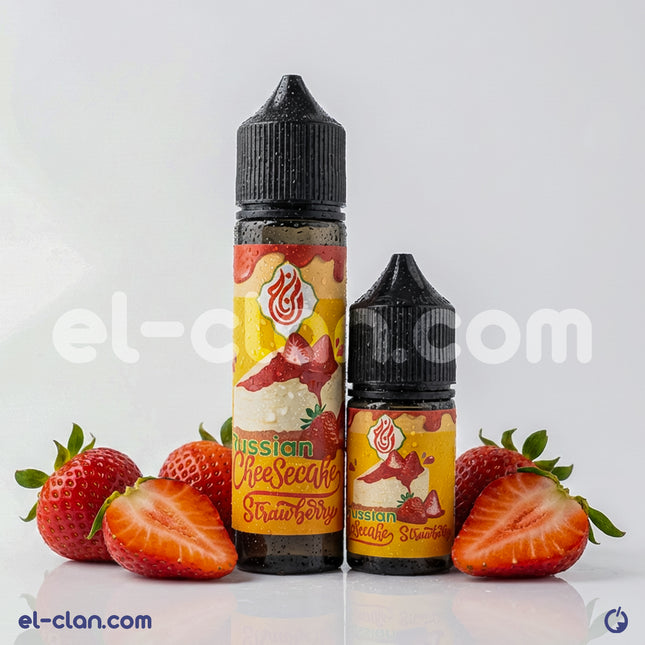 Mazaj Cheesecake Strawberry flavored vape liquid by Mazaj E-Juice, featuring a creamy cheesecake with fresh strawberry notes.