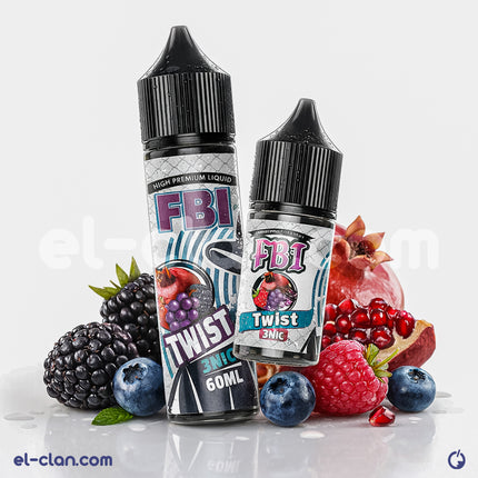 FBI E-Juice FBI Ice Twist رمان توت عنب ساقع فيب ليكويد محلي with vibrant fruit flavor and icy menthol finish