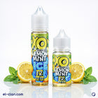 سائل فيب ليمون نعناع من XO E-Liquid بنكهة منعشة وساقعة، يظهر زجاجة سائل فيب مع ليمون ونعناع على العبوة