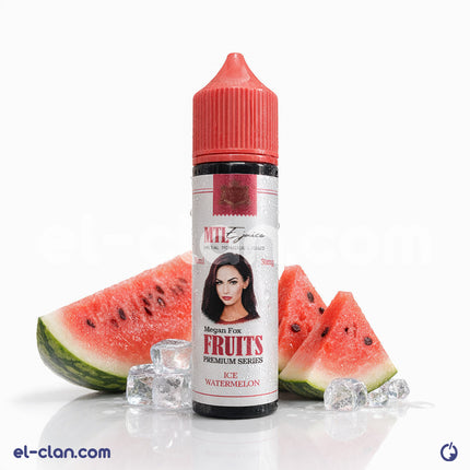 نفس على شكل بطيخ ساقع من سائل فيب مميز من Metal Tongue e-juice، عبوة زجاجية واضحة مع مكونات نكهة الماء البطيخ المثلج