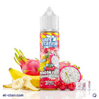 Vape Station Super Cool Dragon Fruit Banana Cherry flavored e-liquid in a clear bottle with colorful label, designed for vaping.