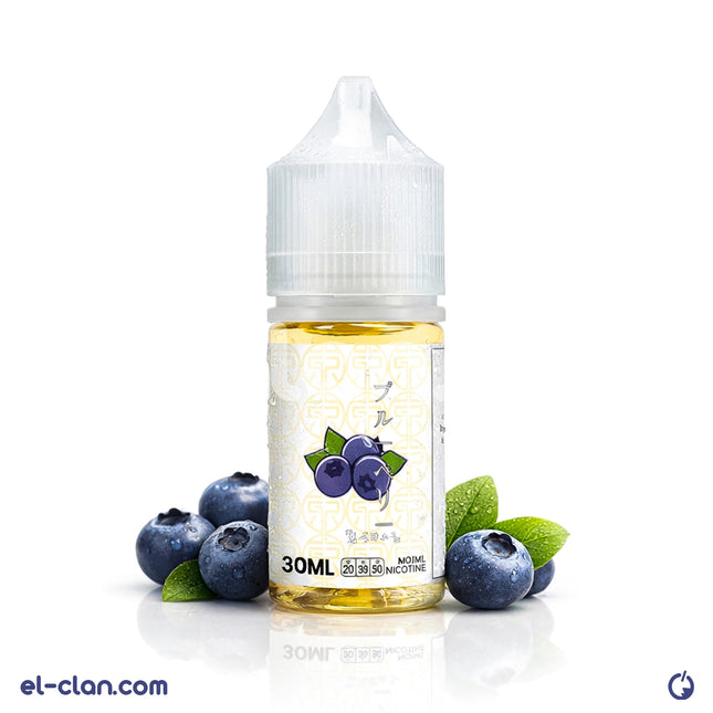 Tokyo SaltNic Iced Blueberry flavored vape juice in a bottle, featuring fresh blueberries and cool menthol for a refreshing vaping experience.