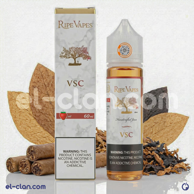تبغ ريب فايبز VSC فيب ليكويد مستورد من علامة RIPE VAPES، عبوة مميزة للتدخين الإلكتروني وتوت أبها فيب