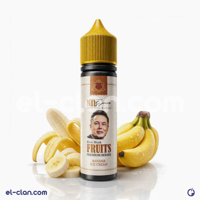 Metal Tongue e-juice Metal Tongue Banana Ice Cream flavored in liquid form, showcasing the banana and ice cream flavor profile.
