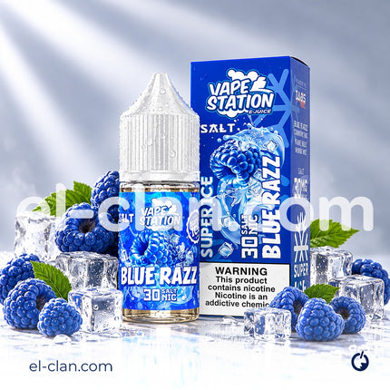 سائل فيب Vape Station Super Ice SaltNic بلو راز توت ساقع في عبوة 30 مل من ليكويد محلي لطعم منعش وبارد