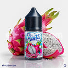 Rozetta Ice Dragon Fruit e-liquid in a bottle, showcasing vibrant pink and purple dragon fruit flavor for vaping.