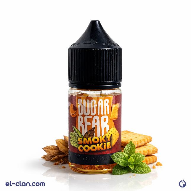 سائل ليكويد سكر بير بير نيكوتين بنكهة بسكويت مدخن من ماركة Sugar Bear E-Juice، زجاجة 30 مل.