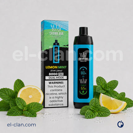 Crown Bar Alfakher Pro 8K Lemon Mint Disposable الفاخر ليمون نعناع
