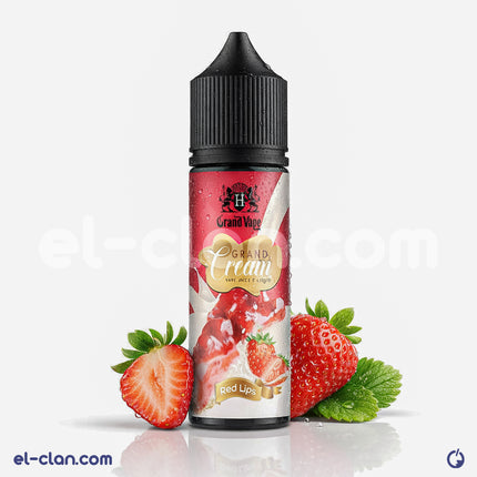 Grand Vape Red Lips فيب ليكويد محلي بنكهة فراولة تشيزكيك، عبوة زجاجية مع تصميم أحمر وجذاب