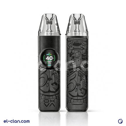 بطارية بود أوكسافا نيكسلم فيب هاردوير مع غطاء بلاستيكي أبيض وشاشة عرض صغيرة على جانبها