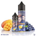 نقطة لعبة العروش ستارك مانجو عنب فيب ليكويد محلي من ماركة Game Of Thrones E-Juice مع عبوة زجاجية واضحة