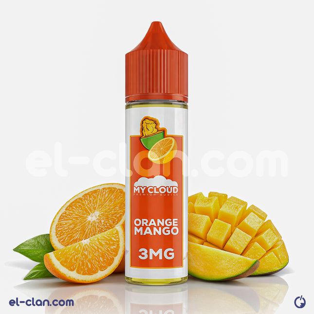 سائل فيب برتقال مانجو من My Cloud E-Juice، عبوة ليكويد محلي بنكهة فاكهية غنية وملونة.