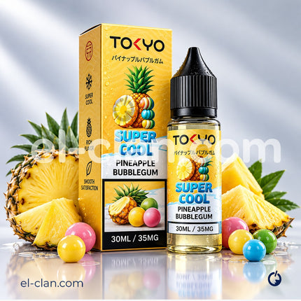 Tokyo SaltNic Super Cool Pineapple Bubble Gum لبان اناناس ساقع