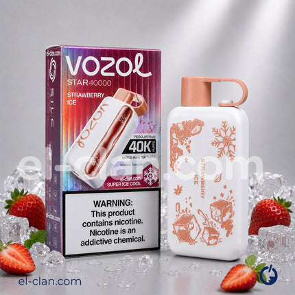 Vozol Star 40K Super Cool Strawberry Ice فراوله ساقع