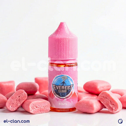 Everest Cloud SaltNic Bubble Gum vape liquid in a sleek e-juice bottle, flavored with icy bubble gum for a refreshing vaping experience.