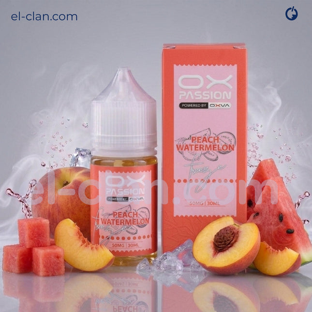 OX Passion SaltNic Super Cool Peach Watermelon خوخ بطيخ ساقع