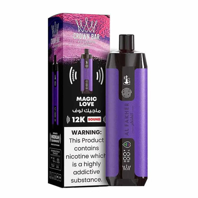 Crown Bar Alfakher Sound 12K Magic Love Gum Disposable  باشون فروت توت نعناع