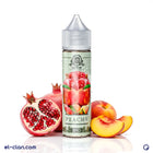 سائل فيب ليكويد محلي بنكهة خوخ ورمان من DollarBlends E-Juice يظهر في الصورة