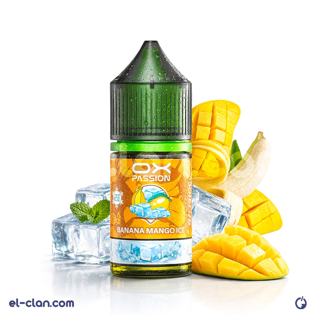 سائل فيب نيكوتين بنكهة موز مانجو مثلجة من ماركة OXVA، عبوة مستوردة لفيب السجائر الإلكترونية