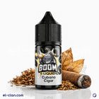 Boom MTL Cigar سيجار فانيلا in a vape setup, showcasing the locally made فيب ليكويد from Boom E-Juice with vanilla flavor.