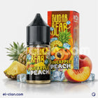 سائل فيب سكر بير أرّاق بطيخ وخوخ مثلج من Sugar Bear E-Juice، عبوة واضحة مع نكهات أناناس وخوخ ساقعه