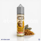 تبغ ماستيك يوناني من Shield e-juice فيب ليكويد محلي يعرض عبوة التبغ وعلبة التعبئة بشكل واضح