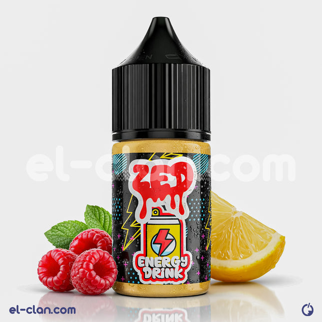ZED Energy Drink flavored vape liquid in a clear bottle with vibrant label, designed for vaping enthusiasts.
