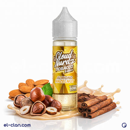 سائل ليكويد فيب Cloud Nurdz Tobacco Almond Hazelnut Cream بنكهة اللوز والبندق والكريمة في عبوة مستوردة