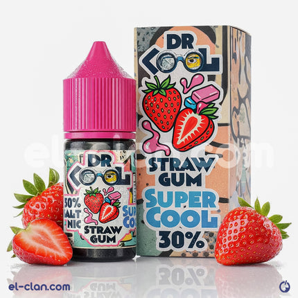 عصا لبان فراولة من DR.Cool E-Juice مع سائل فيب ليكويد محلي بطعم ملحي ومنعش، مناسب للتدخين الإلكتروني.