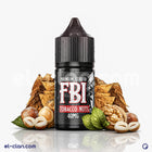سائل فيب FBI SaltNic نكهة توباكو ومكسرات محلي في عبوة أنيقة يظهر في الصورة