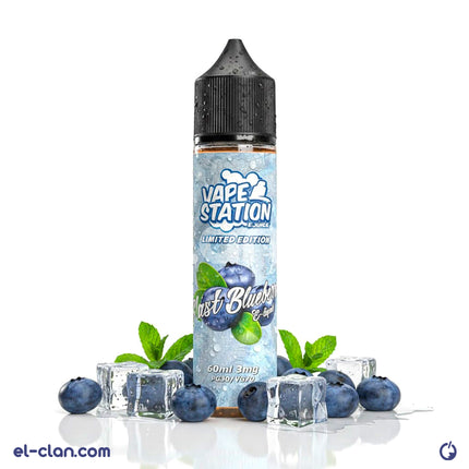 عبوة فيب ستيشن إصدار محدود نكهة توت أزرق من Vape Station ليكويد محلي، زجاجة سائل إلكتروني لفيب