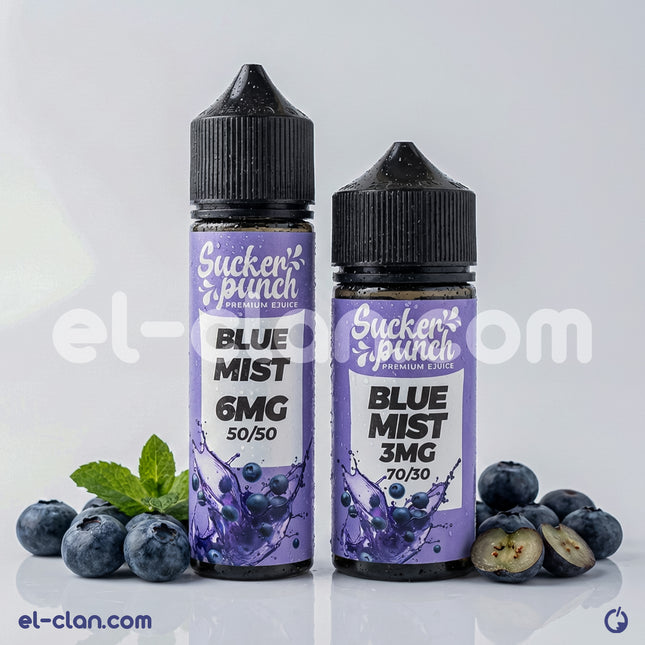 سوبر تش بانش بلو ميست آيس فيب ليكويد محلي بنكهة التوت الساقع من علامة Sucker Punch E-Juice