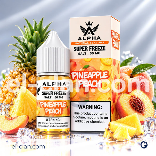 Alpha Super Cool Saltnic Pineapple Peach اناناس خوخ ساقع جدا