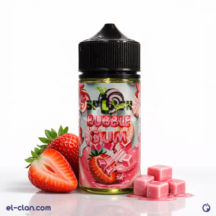 Splash E-Juice Strawberry Bubblegum flavored in vape liquid with vibrant pink and red colors, featuring a splash design.