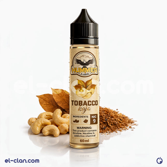 Hummer Tobacco Kajo فيب ليكويد محلي from Hummer E-Juice, showing a bottle of tobacco-flavored e-liquid with label details.