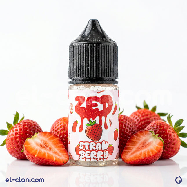 زبدة فراولة زيد إ-ليكويد فيب محلي من نيكوتين عالي الجودة، يظهر عبوة زبدة الفراولة وزجاجة سائلة.