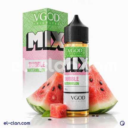 تبغ فيب بلبان بطيخ ساقع من VGOD، ليكويد مستورد بطعم بطيخ منعش وبارد، يظهر في الصورة زجاجة التعبئة والتغليف