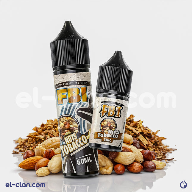 تبغ FBI نوتس توباكو مكسرات فيب ليكويد محلي من FBI E-Juice مع نكهات التبغ والمكسرات في عبوة واضحة