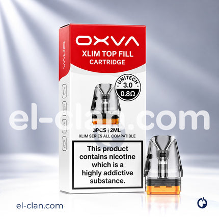 عبوة غيار اوكسافا اكسليم فيب من ماركة OXVA، تحتوي على عبوة مكونة من عدة فايبرز للاستخدام مع جهاز فيب.
