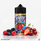 Ramp E-Juice Ramp Sugar Rush strawberry cherry frozen flavored vape liquid in a clear bottle with colorful label.