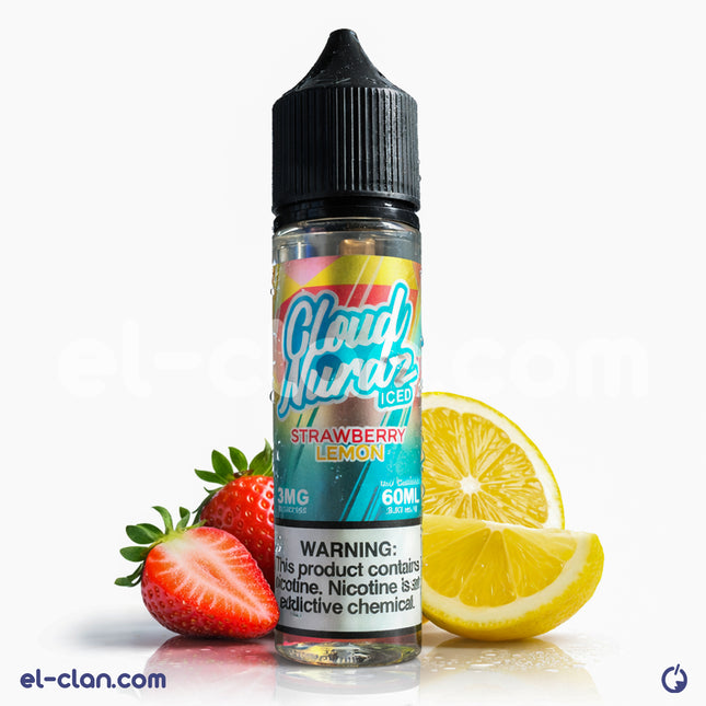 سائل فيب Cloud Nurdz Iced Strawberry Lemon بنكهة الفراولة والليمون مع ثلج، عبوة مستوردة لفيب إلكتروني