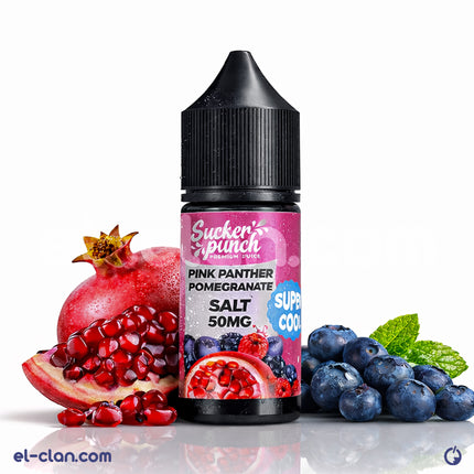 سائل فيب سكر بانش سالت نيك بانتير رمان بارد من Sucker Punch E-Juice، غزل البنات بنكهة الرمان المنعشة