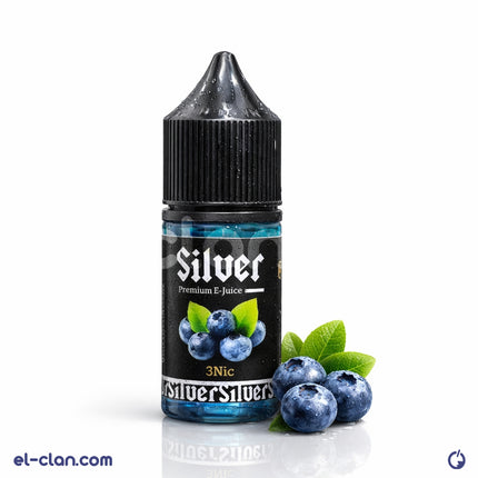 Silver Blue Berry فيب ليكويد من Silver E-Liquid, featuring a silver and blue berry flavor in a sleek e-liquid bottle.