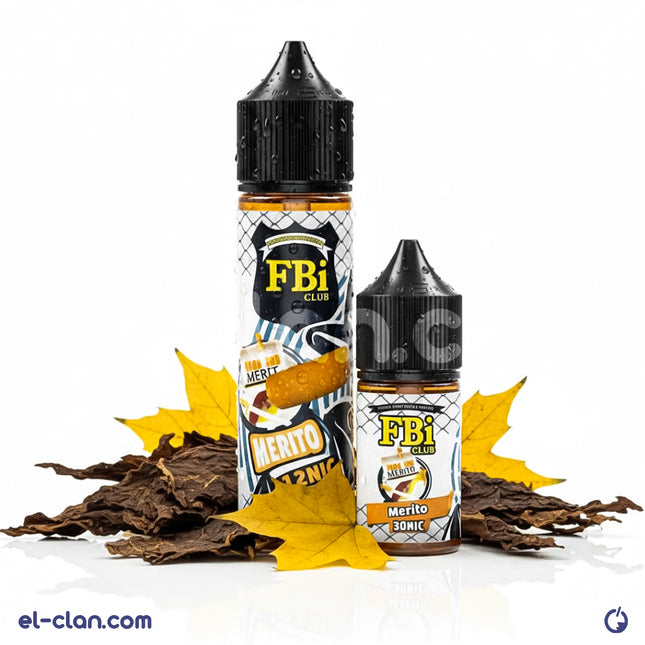 فيب FBI Tobacco أصفر من ليكويد FBI E-Juice، عبوة محلية بنكهة التبغ الصفراء واضحة في الصورة