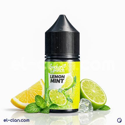سائل فيب ليمون نعناع ساقع من Sucker Punch E-Juice، عبوة ليكويد محلي بنكهة منعشة ومنعمة للترطيب والتدخين الإلكتروني.
