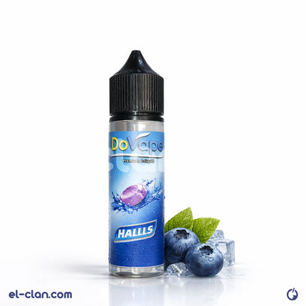 DoVape Hallls فيب ليكويد محلي in a clear bottle with colorful label, designed for vaping devices.