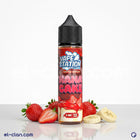 Vape Station Limited Nana Cake vape juice bottle, flavored with strawberry cheesecake for in-device vaping.