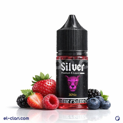 Silver Pink Panther غزل البنات فيب ليكويد محلي by Silver E-Liquid, pink and silver packaging with flavor details.